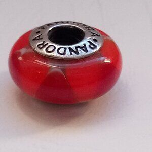 Pandora Sterling Silver Red Murano Glass Charm